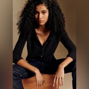 Sézane GASPARD Cardigan Black Size Medium NWT